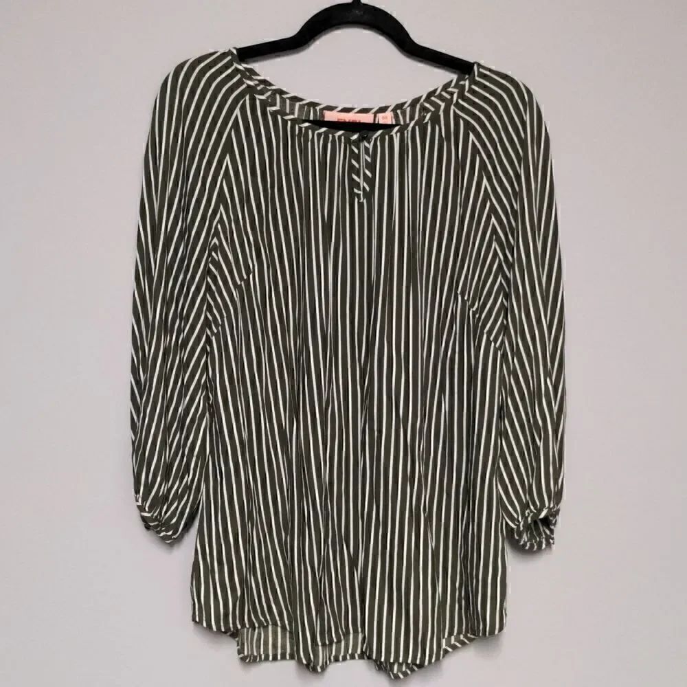 EVRI Striped Long Sleeve Blouse